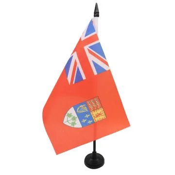 DRAPEAU DE TABLE CANADA WWII 21x14cm - PETIT DRAPEAUX DE BUREAU CANADIEN DE GUERRE 14 x 21 cm