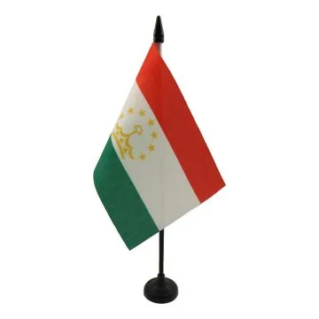 DRAPEAU DE TABLE TADJIKISTAN 15x10cm - PETIT DRAPEAUX DE BUREAU TADJIK 10 x 15 cm