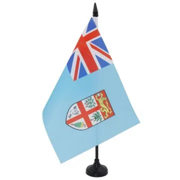 DRAPEAU DE TABLE FIDJI 21x14cm - PETIT DRAPEAUX DE BUREAU FIDJIEN 14 x 21 cm