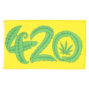 DRAPEAU MARIJUANA 420 150x90cm - DRAPEAU CANNABIS 4.20 90 x 150 cm - DRAPEAUX