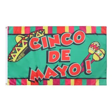 DRAPEAU CINCO DE MAYO AU MEXIQUE 150x90cm - DRAPEAU DU 5 MAI 90 x 150 cm - DRAPEAUX