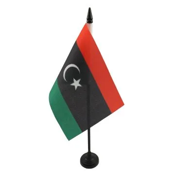 DRAPEAU DE TABLE LIBYE 15x10cm - PETIT DRAPEAUX DE BUREAU LIBYEN 10 x 15 cm