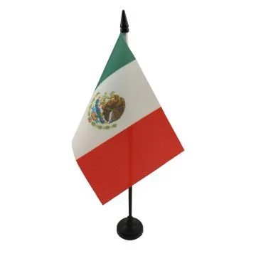 DRAPEAU DE TABLE MEXIQUE 15x10cm - PETIT DRAPEAUX DE BUREAU MEXICAIN 10 x 15 cm
