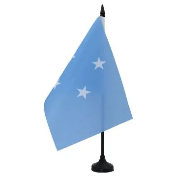 DRAPEAU DE TABLE MICRONÉSIE 21x14cm - PETIT DRAPEAUX DE BUREAU MICRONÉSIEN 14 x 21 cm