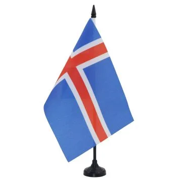 DRAPEAU DE TABLE ISLANDE 21x14cm - PETIT DRAPEAUX DE BUREAU ISLANDAIS 14 x 21 cm