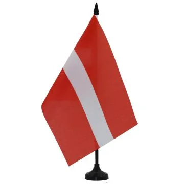 DRAPEAU DE TABLE LETTONIE 21x14cm - PETIT DRAPEAUX DE BUREAU LETTON 14 x 21 cm