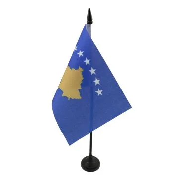 DRAPEAU DE TABLE KOSOVO 15x10cm - PETIT DRAPEAUX DE BUREAU KOSOVARD 10 x 15 cm