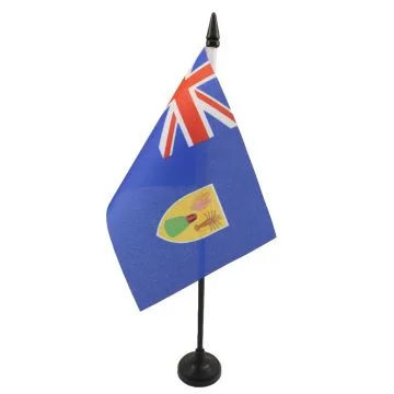 DRAPEAU DE TABLE ILES TURQUES-ET-CAÏQUES 15x10cm - PETIT DRAPEAUX DE BUREAU ANGLAIS 10 x 15 cm
