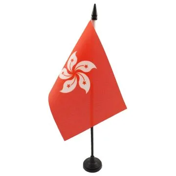 DRAPEAU DE TABLE HONG KONG 15x10cm - PETIT DRAPEAUX DE BUREAU HONGKONGAIS 10 x 15 cm