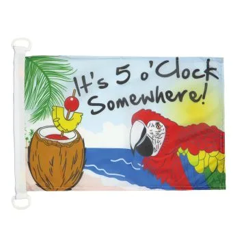 Pavillon nautique It's 5 o'Clock Somewhere 45x30 cm Anneaux Plastiques