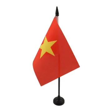 DRAPEAU DE TABLE VIETNAM 15x10cm - PETIT DRAPEAUX DE BUREAU VIETNAMIEN 10 x 15 cm