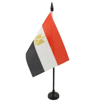 DRAPEAU DE TABLE EGYPTE 15x10cm - PETIT DRAPEAUX DE BUREAU EGYPTIEN 10 x 15 cm