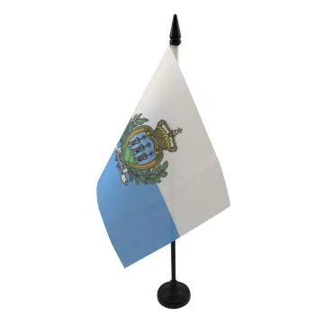 DRAPEAU DE TABLE SAINT MARIN 15x10cm - PETIT DRAPEAUX DE BUREAU SAINT-MARINAIS 10 x 15 cm