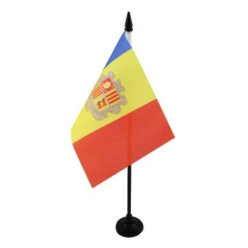 DRAPEAU DE TABLE ANDORRE 15x10cm - PETIT DRAPEAUX DE BUREAU ANDORRAN 10 x 15 cm