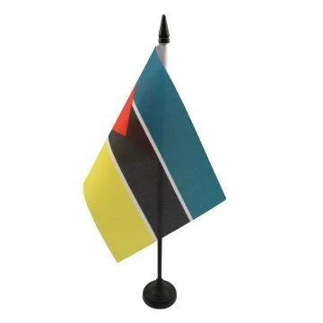 DRAPEAU DE TABLE MOZAMBIQUE 15x10cm - PETIT DRAPEAUX DE BUREAU MOZAMBICAIN 10 x 15 cm