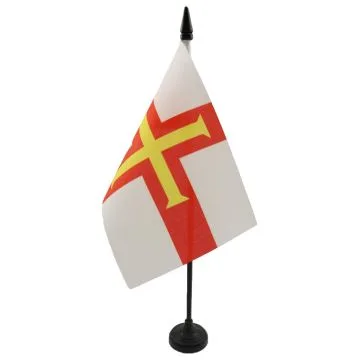 DRAPEAU DE TABLE GUERNESEY 15x10cm - PETIT DRAPEAUX DE BUREAU ANGLAIS 10 x 15 cm