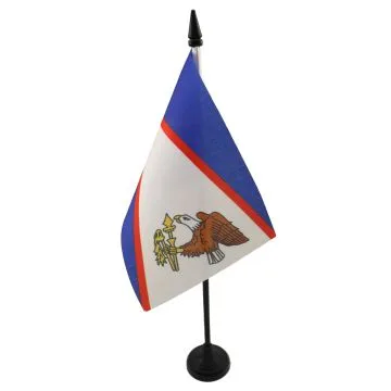 DRAPEAU DE TABLE SAMOA AMÉRICAINES 15x10cm - PETIT DRAPEAUX DE BUREAU AMÉRICAIN 10 x 15 cm