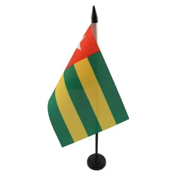 DRAPEAU DE TABLE TOGO 15x10cm - PETIT DRAPEAUX DE BUREAU TOGOLAIS 10 x 15 cm