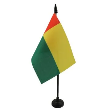 DRAPEAU DE TABLE GUINÉE-BISSAU 15x10cm - PETIT DRAPEAUX DE BUREAU BISSAU-GUINÉEN 10 x 15 cm