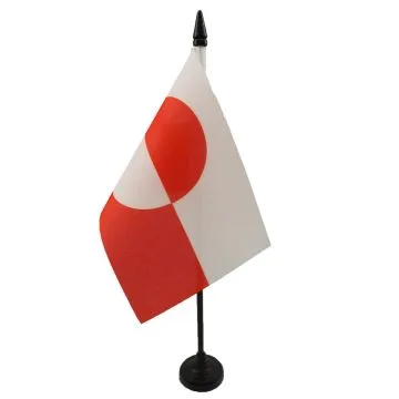 DRAPEAU DE TABLE GROENLAND 15x10cm - PETIT DRAPEAUX DE BUREAU GROENLANDAIS 10 x 15 cm