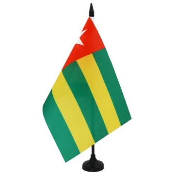 DRAPEAU DE TABLE TOGO 21x14cm - PETIT DRAPEAUX DE BUREAU TOGOLAIS 14 x 21 cm