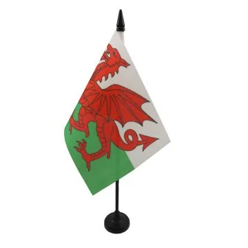 DRAPEAU DE TABLE PAYS DE GALLES 15x10cm - PETIT DRAPEAUX DE BUREAU GALLOIS 10 x 15 cm