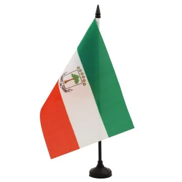 DRAPEAU DE TABLE GUINÉE ÉQUATORIALE 21x14cm - PETIT DRAPEAUX DE BUREAU ÉQUATO-GUINÉEN 14 x 21 cm