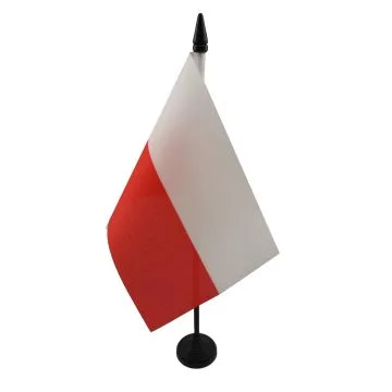 DRAPEAU DE TABLE POLOGNE 15x10cm - PETIT DRAPEAUX DE BUREAU POLONAIS 10 x 15 cm