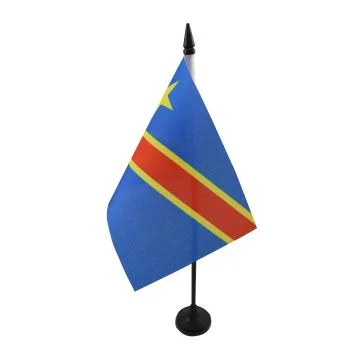 DRAPEAU DE TABLE RÉPUBLIQUE DÉMOCRATIQUE DU CONGO 15x10cm - PETIT DRAPEAUX DE BUREAU CONGOLAIS 10 x 15 cm