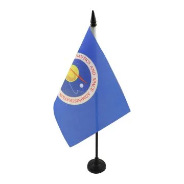 DRAPEAU DE TABLE NASA DES ETATS-UNIS 21x14cm - PETIT DRAPEAUX DE BUREAU NATIONAL AERONAUTICS AND SPACE ADMINISTRATION DES USA 14 x 21 cm
