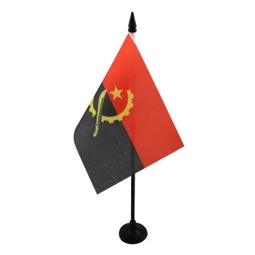 DRAPEAU DE TABLE ANGOLA 15x10cm - PETIT DRAPEAUX DE BUREAU ANGOLAIS 10 x 15 cm