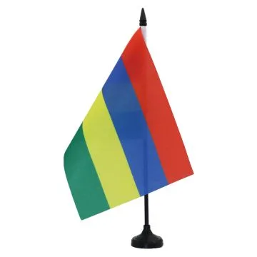 DRAPEAU DE TABLE MAURICE 21x14cm - PETIT DRAPEAUX DE BUREAU MAURICIEN 14 x 21 cm