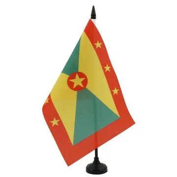 DRAPEAU DE TABLE GRENADE 21x14cm - PETIT DRAPEAUX DE BUREAU GRENADIN 14 x 21 cm