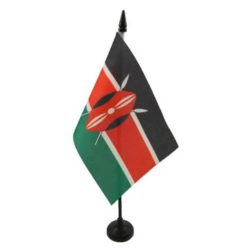 DRAPEAU DE TABLE KENYA 15x10cm - PETIT DRAPEAUX DE BUREAU KENYAN 10 x 15 cm