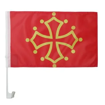Drapeau de voiture Midi-Pyrénées - Occitanie 45x30cm - Carflag occitan - France 30 x 45 cm