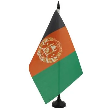 DRAPEAU DE TABLE AFGHANISTAN 21x14cm - PETIT DRAPEAUX DE BUREAU AFGHAN 14 x 21 cm