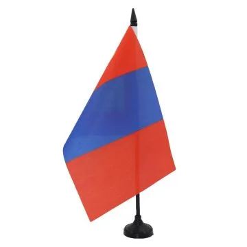 DRAPEAU DE TABLE MONGOLIE 21x14cm - PETIT DRAPEAUX DE BUREAU MONGOL 14 x 21 cm