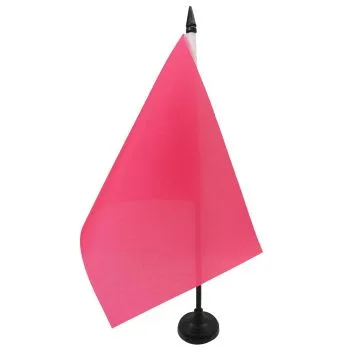 DRAPEAU DE TABLE UNICOLORE CERISE 21x14cm - PETIT DRAPEAUX DE BUREAU DE COULEUR ROUGE CERISE 14 x 21 cm