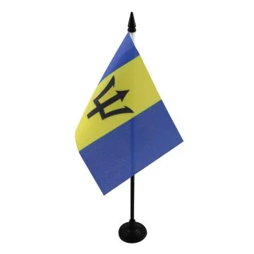 DRAPEAU DE TABLE BARBADE 15x10cm - PETIT DRAPEAUX DE BUREAU BARBADIEN 10 x 15 cm