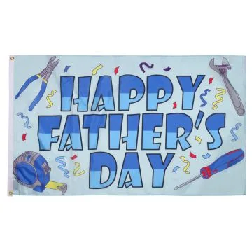 DRAPEAU JOYEUSE FÊTE DES PÈRES 150x90cm - DRAPEAU HAPPY FATHERS DAY 90 x 150 cm - DRAPEAUX