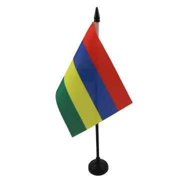 DRAPEAU DE TABLE MAURICE 15x10cm - PETIT DRAPEAUX DE BUREAU MAURICIEN 10 x 15 cm