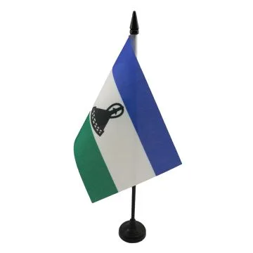 DRAPEAU DE TABLE LESOTHO 15x10cm - PETIT DRAPEAUX DE BUREAU LÉSOTHAN 10 x 15 cm