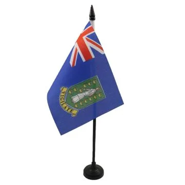 DRAPEAU DE TABLE ILES VIERGES BRITANNIQUES 15x10cm - PETIT DRAPEAUX DE BUREAU ANGLAIS 10 x 15 cm