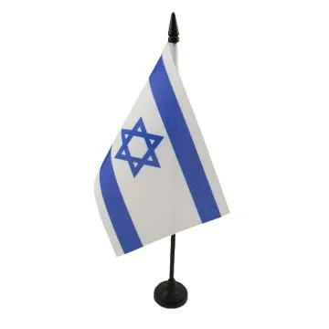 DRAPEAU DE TABLE ISRAËL 15x10cm - PETIT DRAPEAUX DE BUREAU ISRAÉLIEN 10 x 15 cm