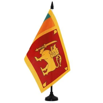 DRAPEAU DE TABLE SRI LANKA 21x14cm - PETIT DRAPEAUX DE BUREAU SRI LANKAIS 14 x 21 cm