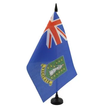 DRAPEAU DE TABLE ILES VIERGES BRITANNIQUES 21x14cm - PETIT DRAPEAUX DE BUREAU ANGLAIS 14 x 21 cm