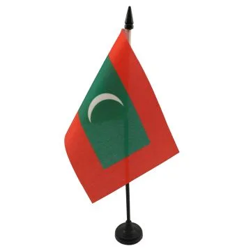 DRAPEAU DE TABLE MALDIVES 15x10cm - PETIT DRAPEAUX DE BUREAU MALDIVIEN 10 x 15 cm