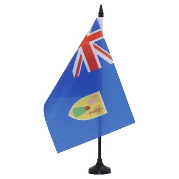 DRAPEAU DE TABLE ILES TURQUES-ET-CAÏQUES 21x14cm - PETIT DRAPEAUX DE BUREAU ANGLAIS 14 x 21 cm