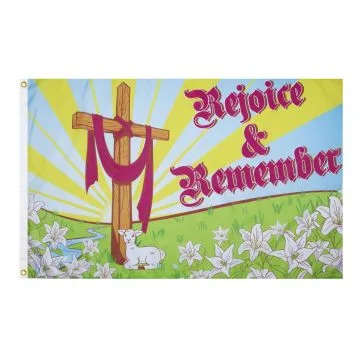 DRAPEAU PRINTEMPS SE RÍ?JOUIR ET SE SOUVENIR 150x90cm - DRAPEAU EASTER REJOICE AND REMEMBER 90 x 150 cm - DRAPEAUX
