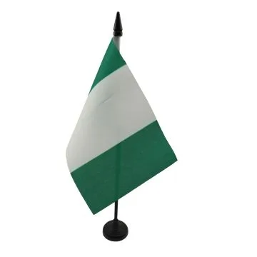 DRAPEAU DE TABLE NIGÉRIA 15x10cm - PETIT DRAPEAUX DE BUREAU NIGÉRIAN 10 x 15 cm